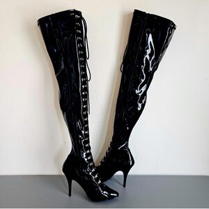 SALE Pleaser shiny thigh high boots